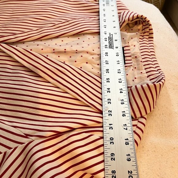 Chadwicks of Boston Blazer Cotton Red Stripe Preppy Christmas Ms Claus Career 18 - Picture 9 of 11